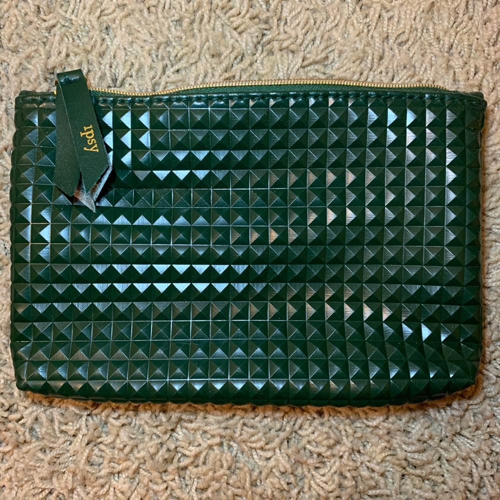 ipsy - Army Green Textured Makeup / Travel Bag